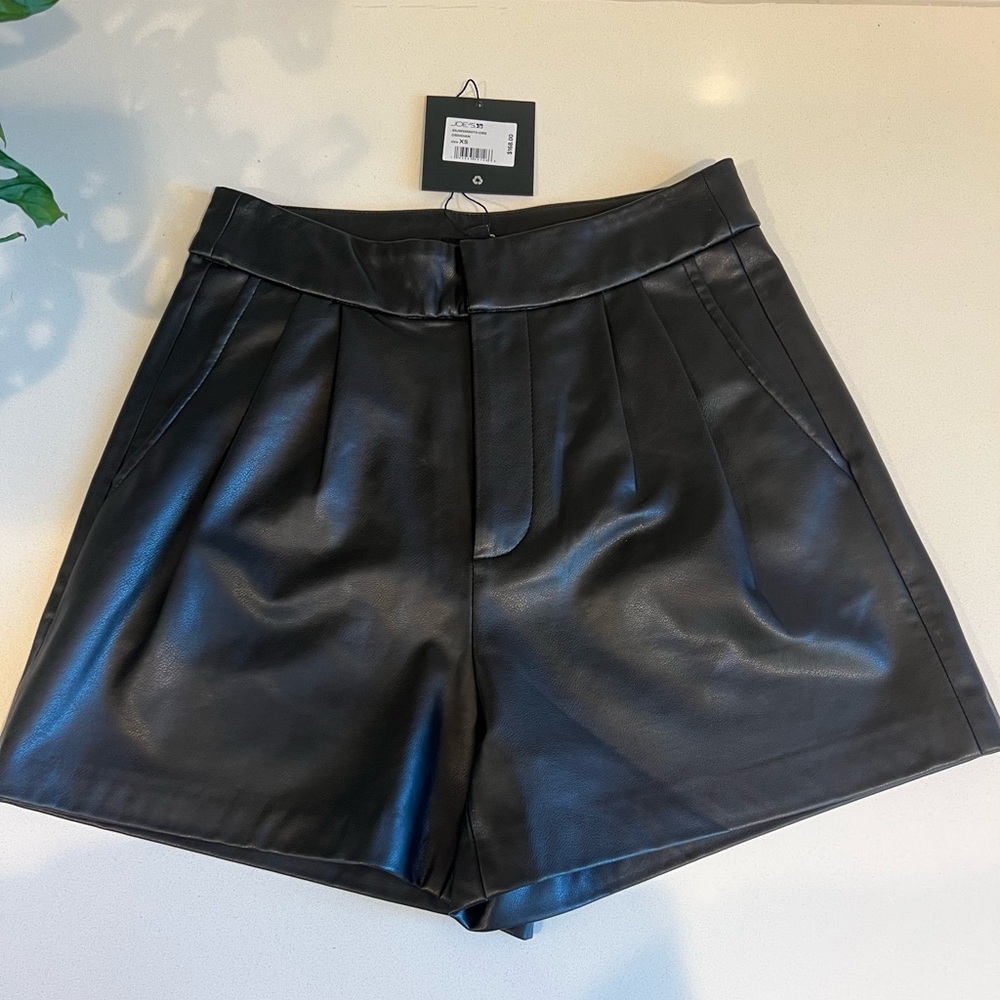Black Faux Leather Shorts Joe’s Jeans NWT High Waisted XS